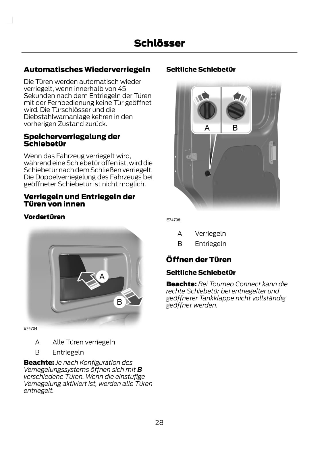 2011-2014 Ford Tourneo Connect/Transit Connect Owner's Manual | German