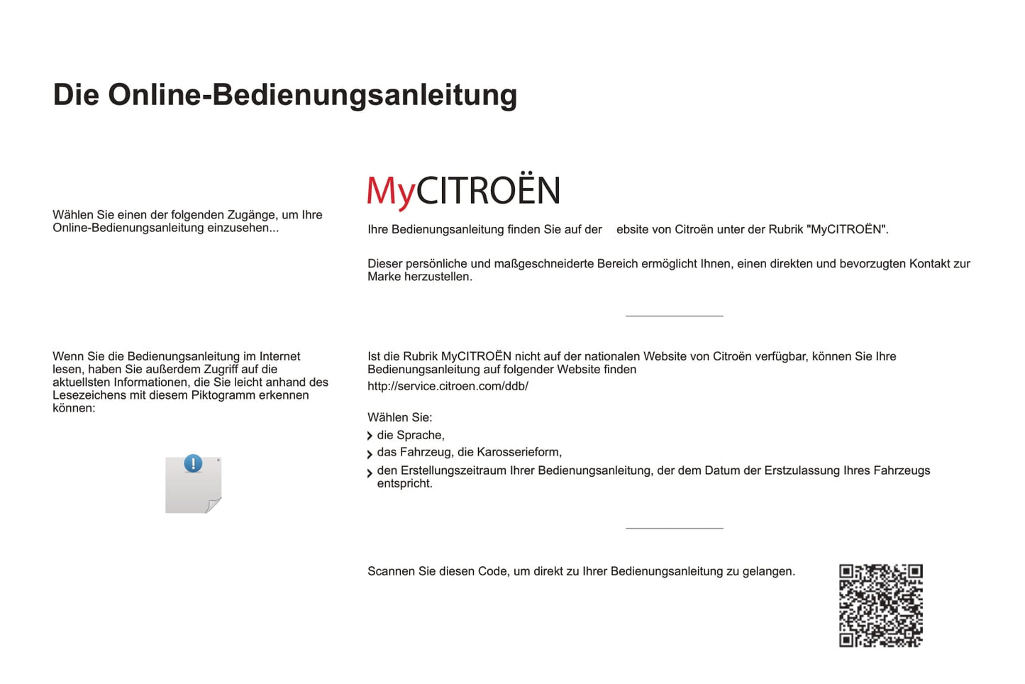 2016-2018 Citroën C1 Owner's Manual | German