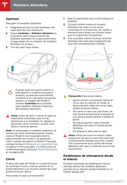 2016-2019 Tesla Model X Gebruikershandleiding | Spaans
