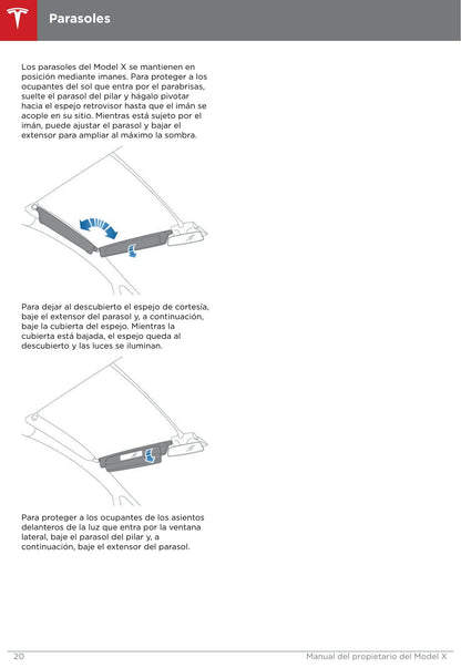 2016-2019 Tesla Model X Manuel du propriétaire | Espagnol