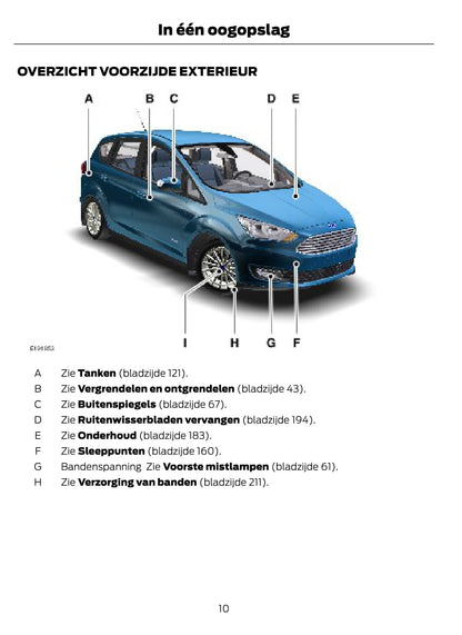 2014-2015 Ford C-Max Energi Bedienungsanleitung | Niederländisch