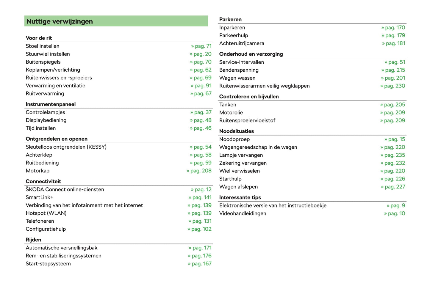 2018-2019 Skoda Rapid Spaceback Owner's Manual | Dutch