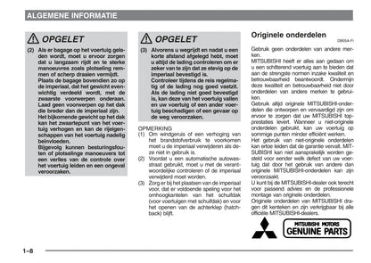 1995-2004 Mitsubishi Carisma Bedienungsanleitung | Niederländisch