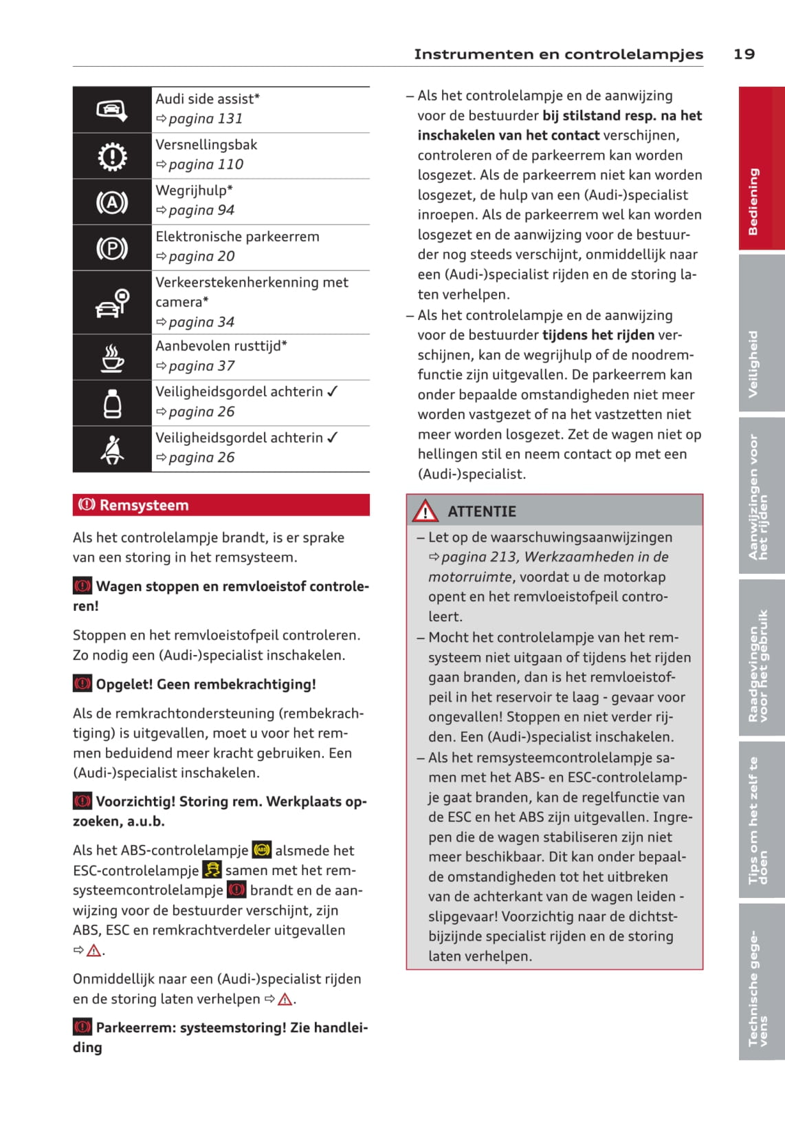2013-2016 Audi A3 Owner's Manual | Dutch