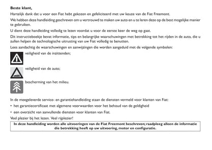 2014-2015 Fiat Freemont Gebruikershandleiding | Nederlands