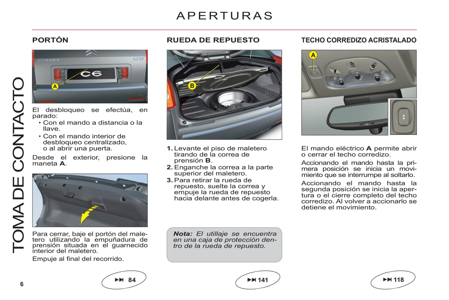 2011-2012 Citroën C6 Bedienungsanleitung | Spanisch