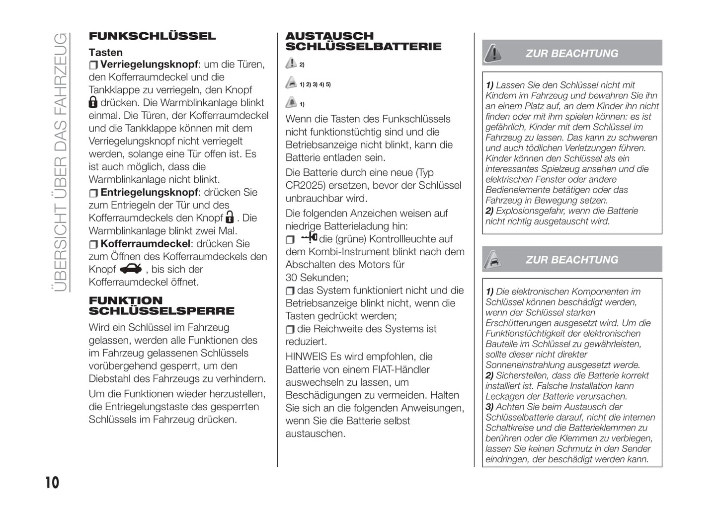 2018-2019 Fiat 124 Spider Owner's Manual | German