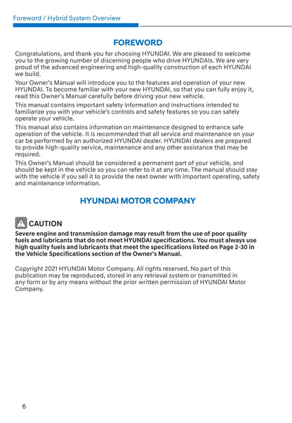 2021-2022 Hyundai Tucson Hybrid/Plug-in Hybrid Owner's Manual | English