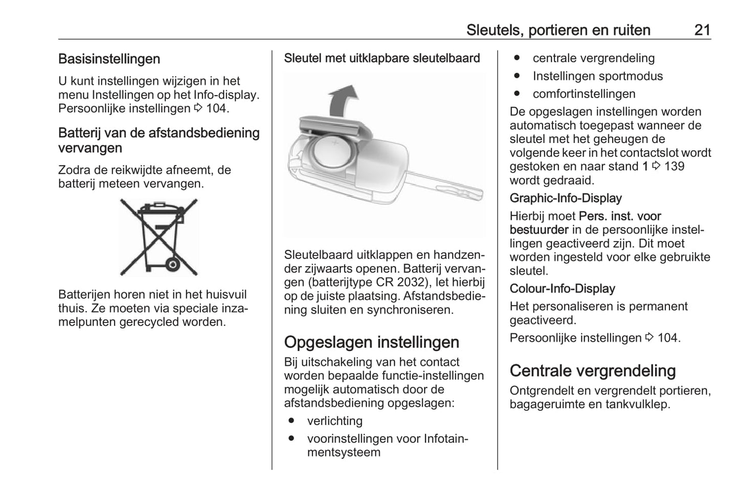 2018-2019 Opel Cascada Owner's Manual | Dutch