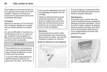 2014-2015 Opel Movano Owner's Manual | French