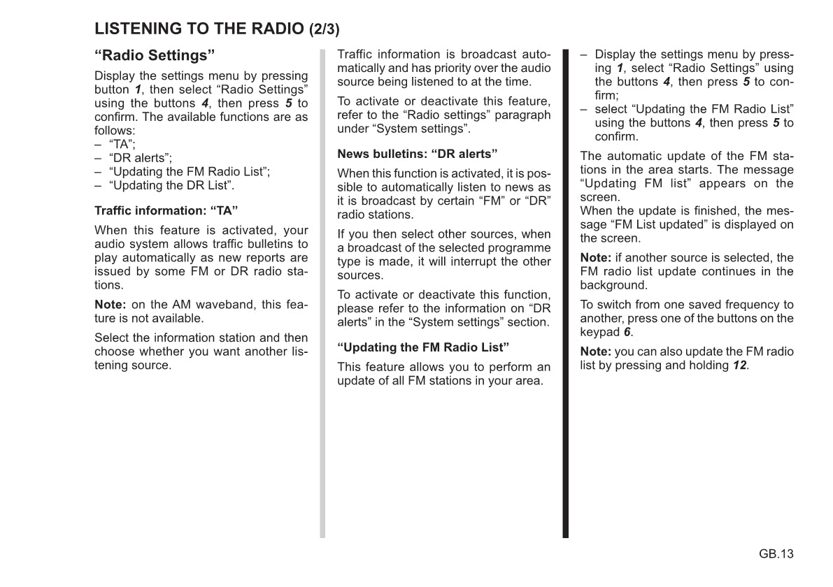 Renault Radio CD Bluetooth Bedienungsanleitung