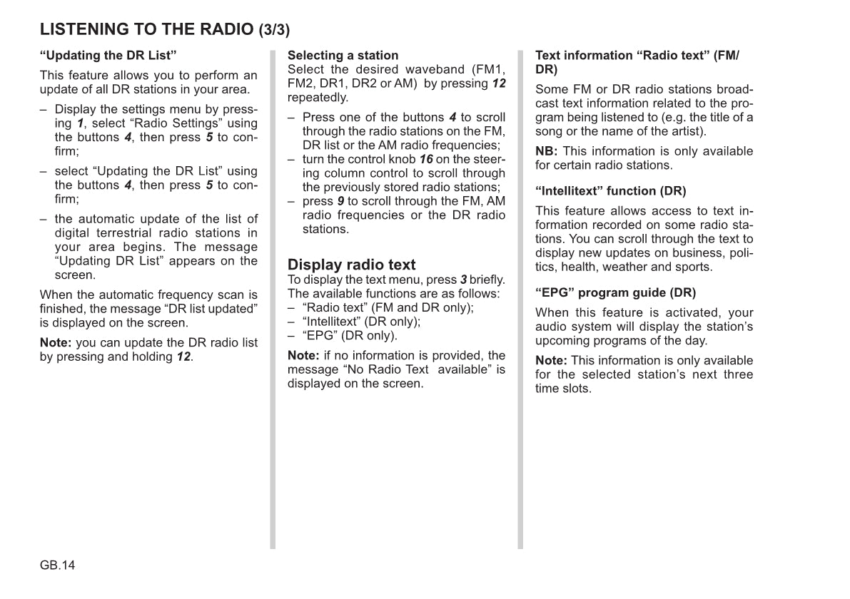 Renault Radio CD Bluetooth Bedienungsanleitung