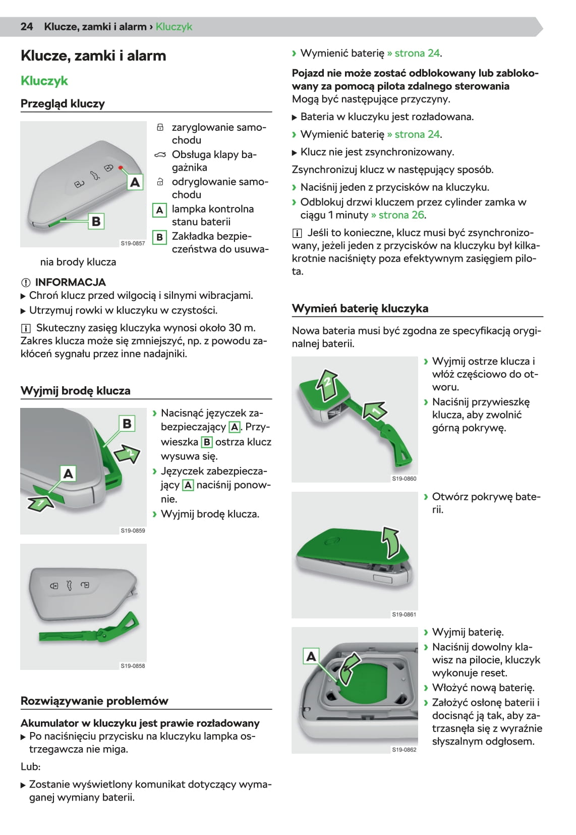 2019-2020 Skoda Octavia Owner's Manual | Polish