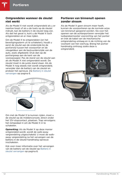 2016-2020 Tesla Model X Bedienungsanleitung | Niederländisch