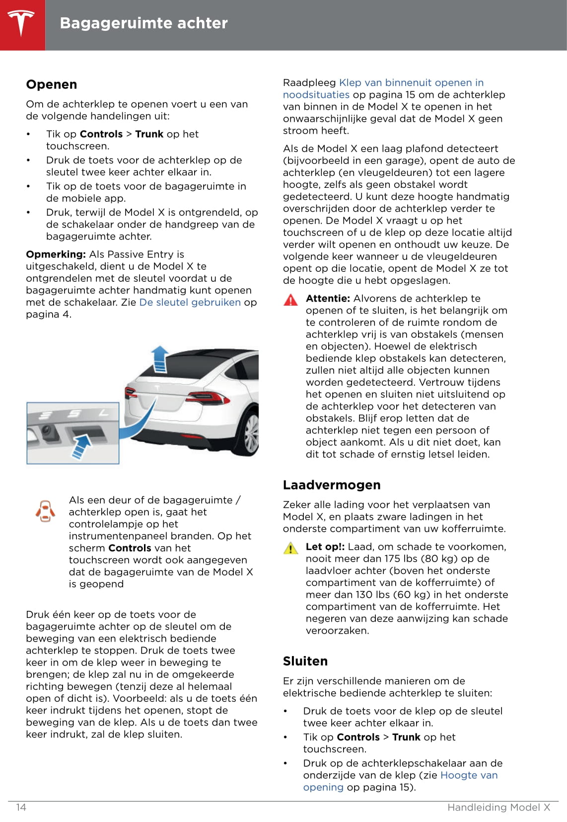 2016-2020 Tesla Model X Gebruikershandleiding | Nederlands
