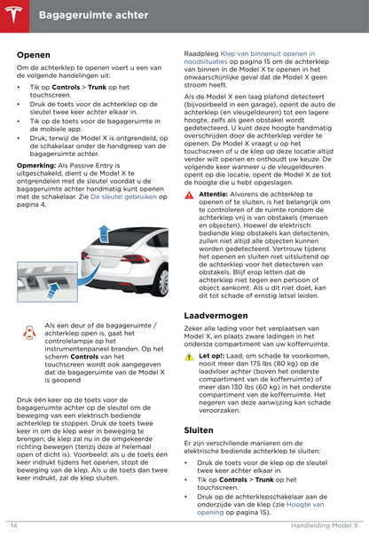 2016-2020 Tesla Model X Gebruikershandleiding | Nederlands