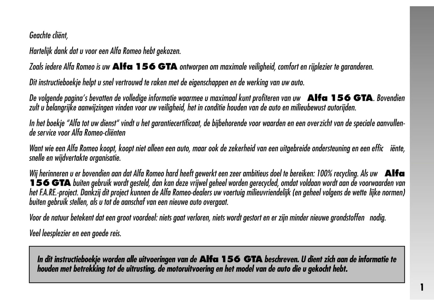 2002-2003 Alfa Romeo 156 Gebruikershandleiding | Nederlands