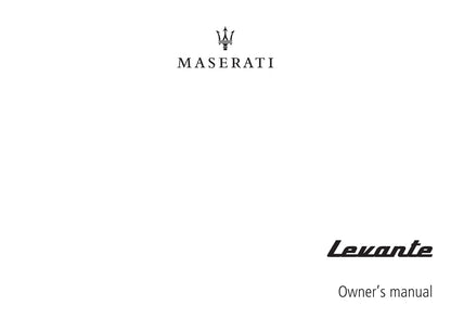 2016-2020 Maserati Levante Manuel du propriétaire | Anglais