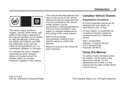 2015-2017 Cadillac SRX Owner's Manual | English