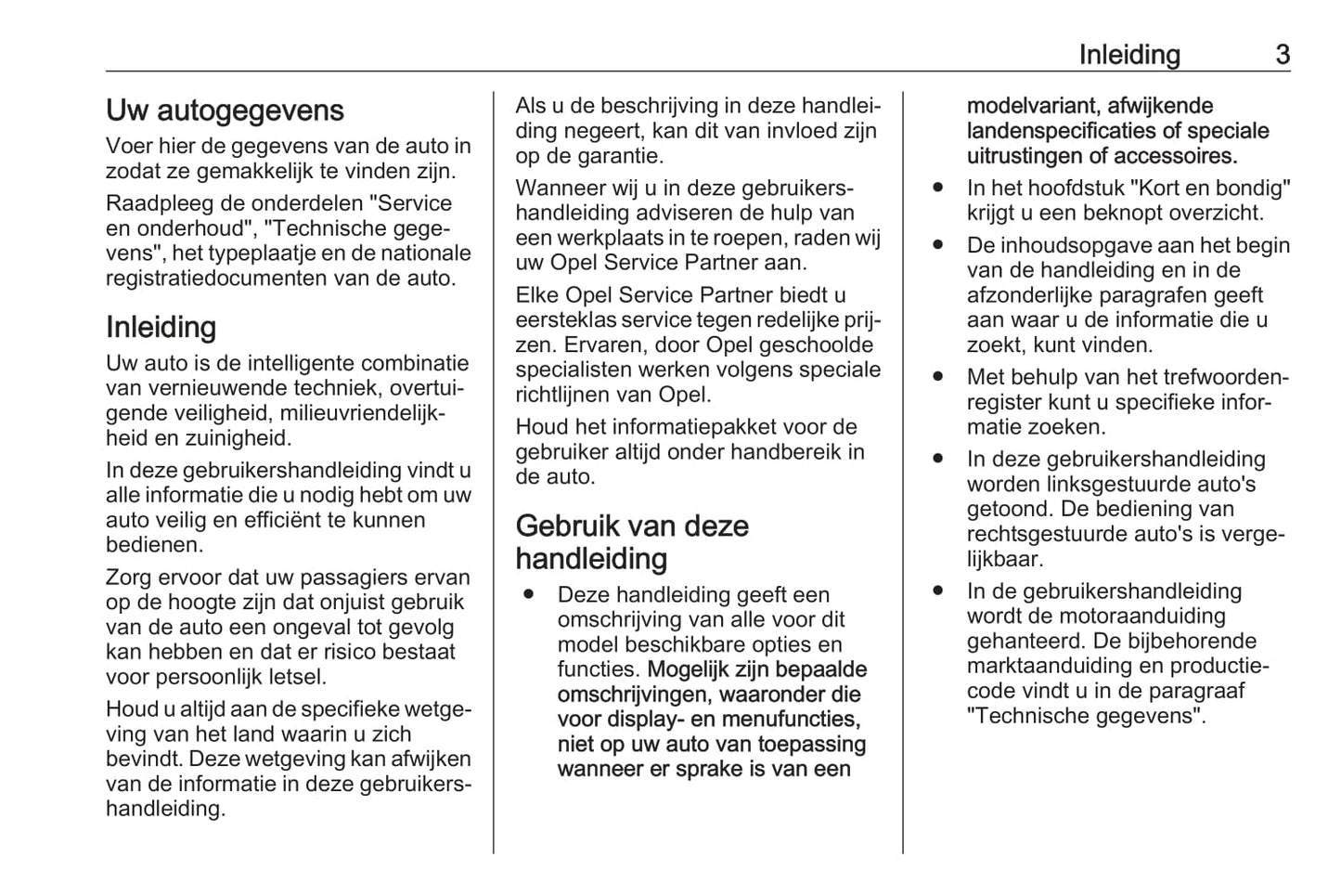 2019 Opel Combo Owner's Manual | Dutch