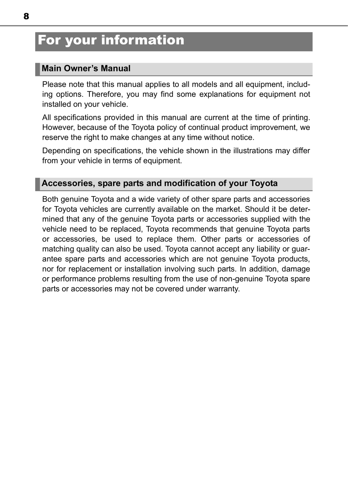 2015-2016 Toyota Auris / Auris Hybrid Bedienungsanleitung | Englisch