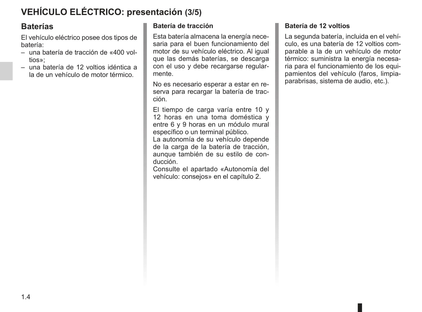 2012-2013 Renault Kangoo Z.E. Bedienungsanleitung | Spanisch