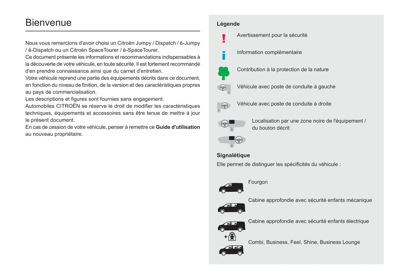 2020-2021 Citroën Jumpy/Dispatch/SpaceTourer Bedienungsanleitung | Französisch