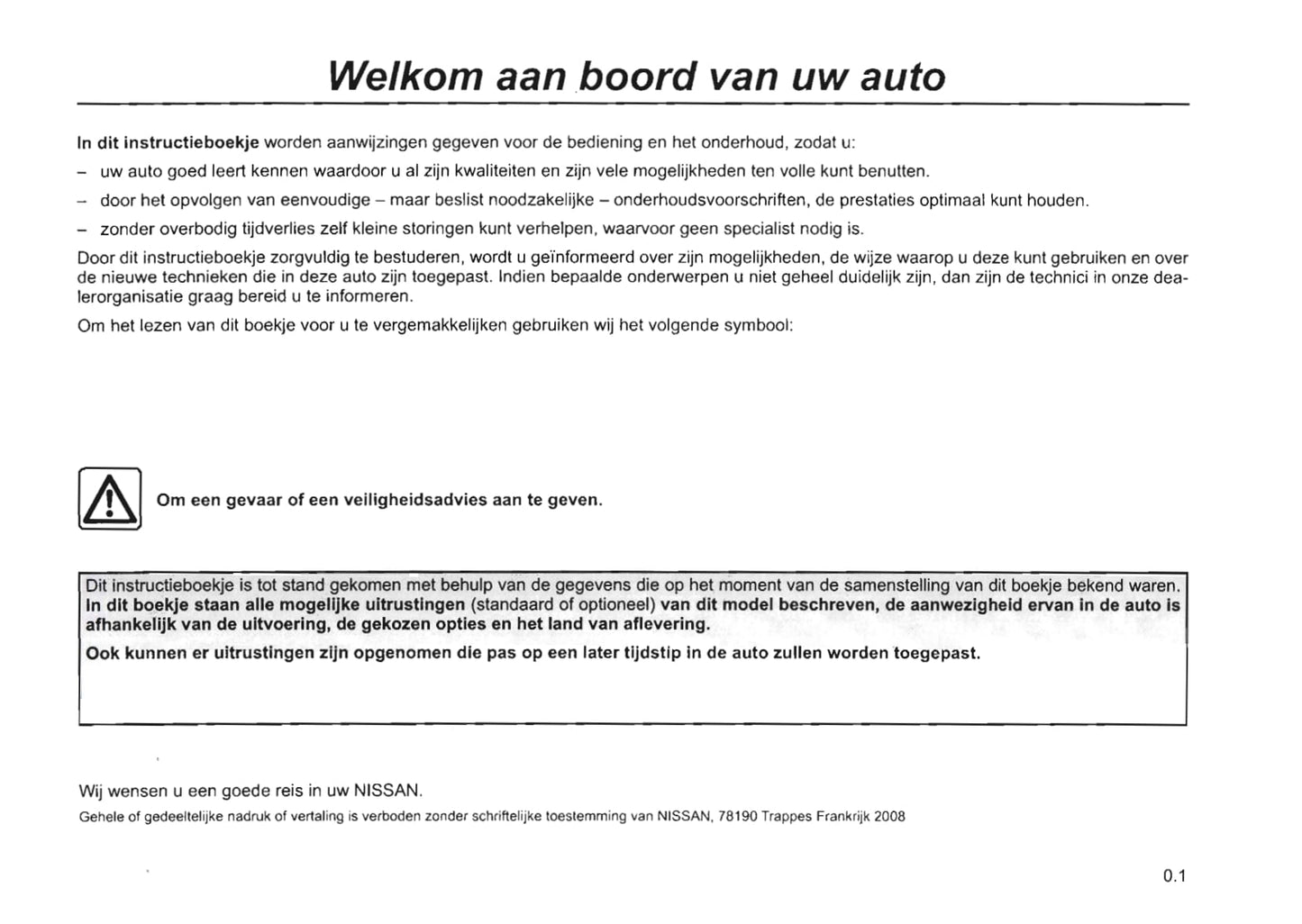 2006-2016 Nissan Primastar Bedienungsanleitung | Niederländisch