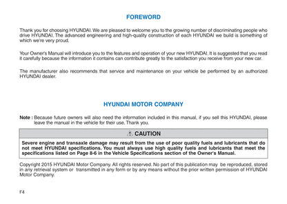 2015-2016 Hyundai Elantra Bedienungsanleitung | Englisch