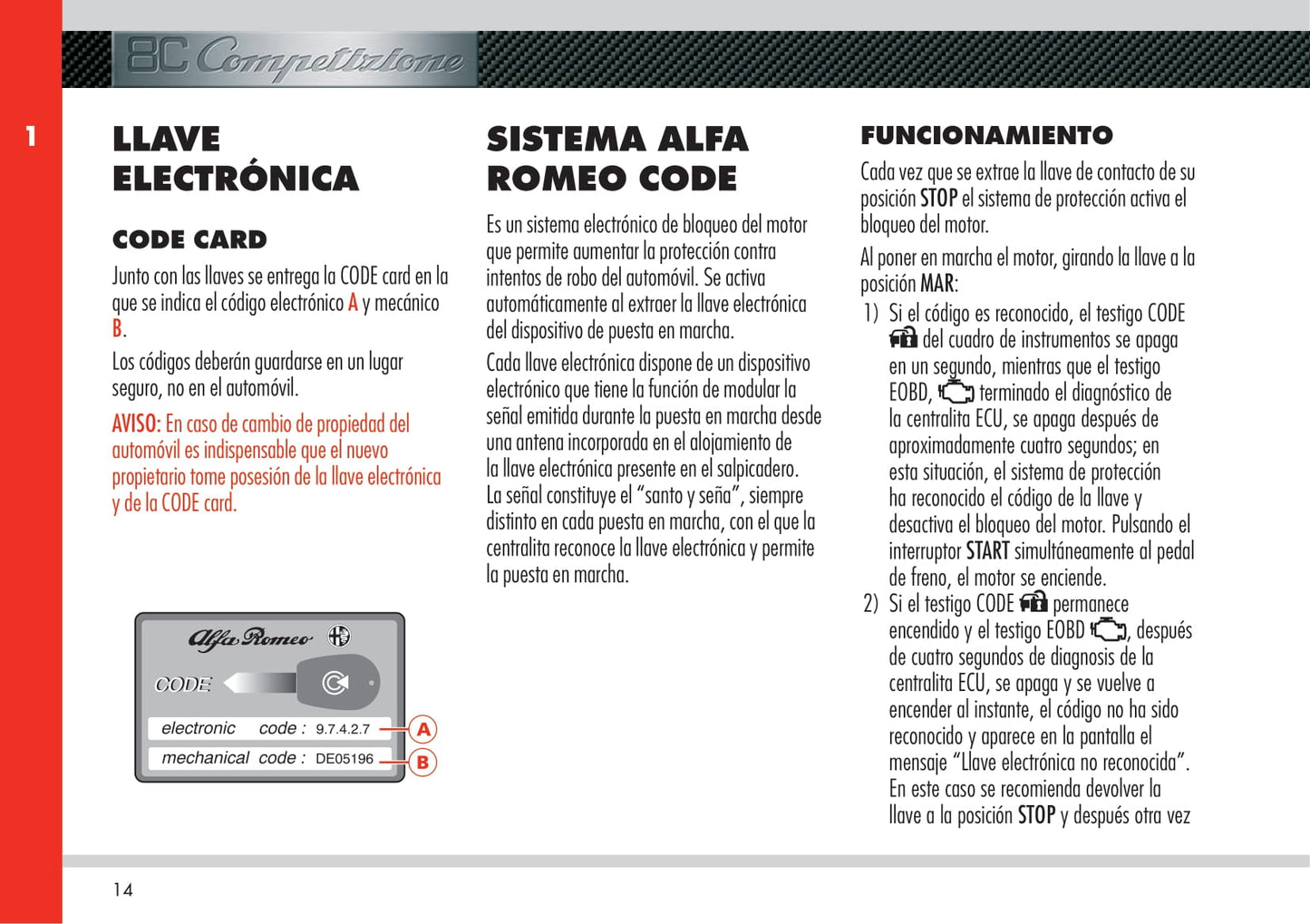 2008 Alfa Romeo 8C Bedienungsanleitung | Spanisch