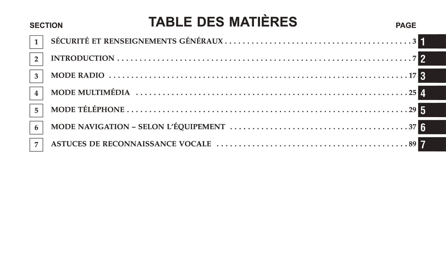 Jeep System Uconnect 3 Guide d'utilisation 2018