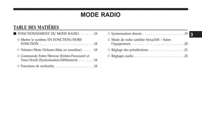 Jeep System Uconnect 3 Guide d'utilisation 2018