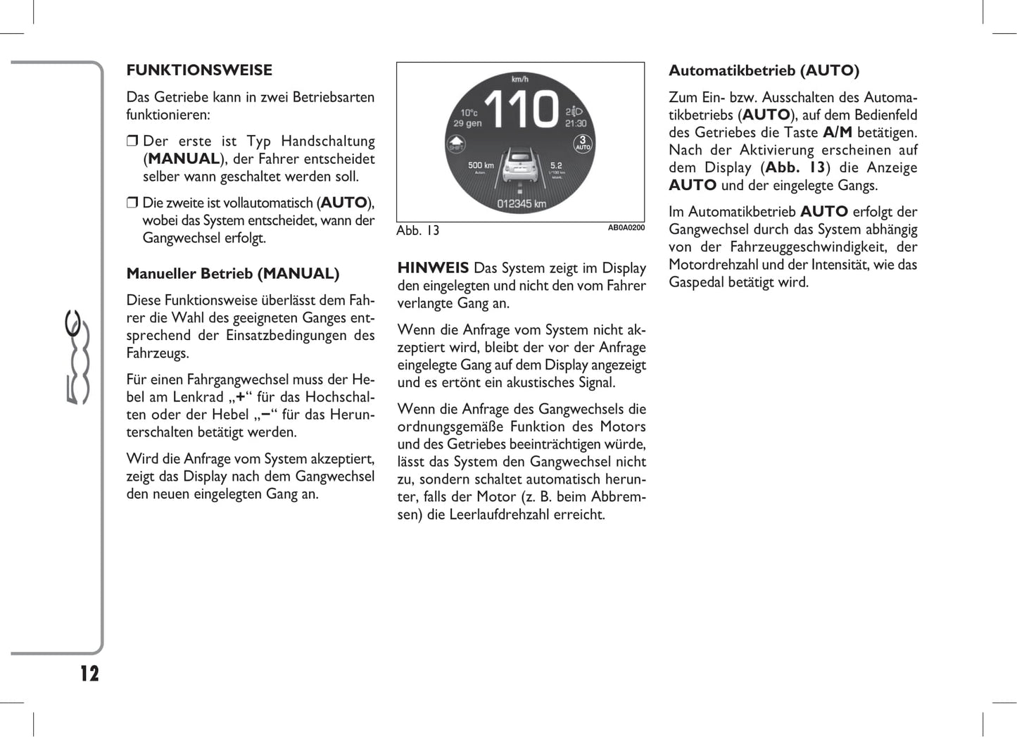 2014-2018 Abarth 500C Bedienungsanleitung | Deutsch