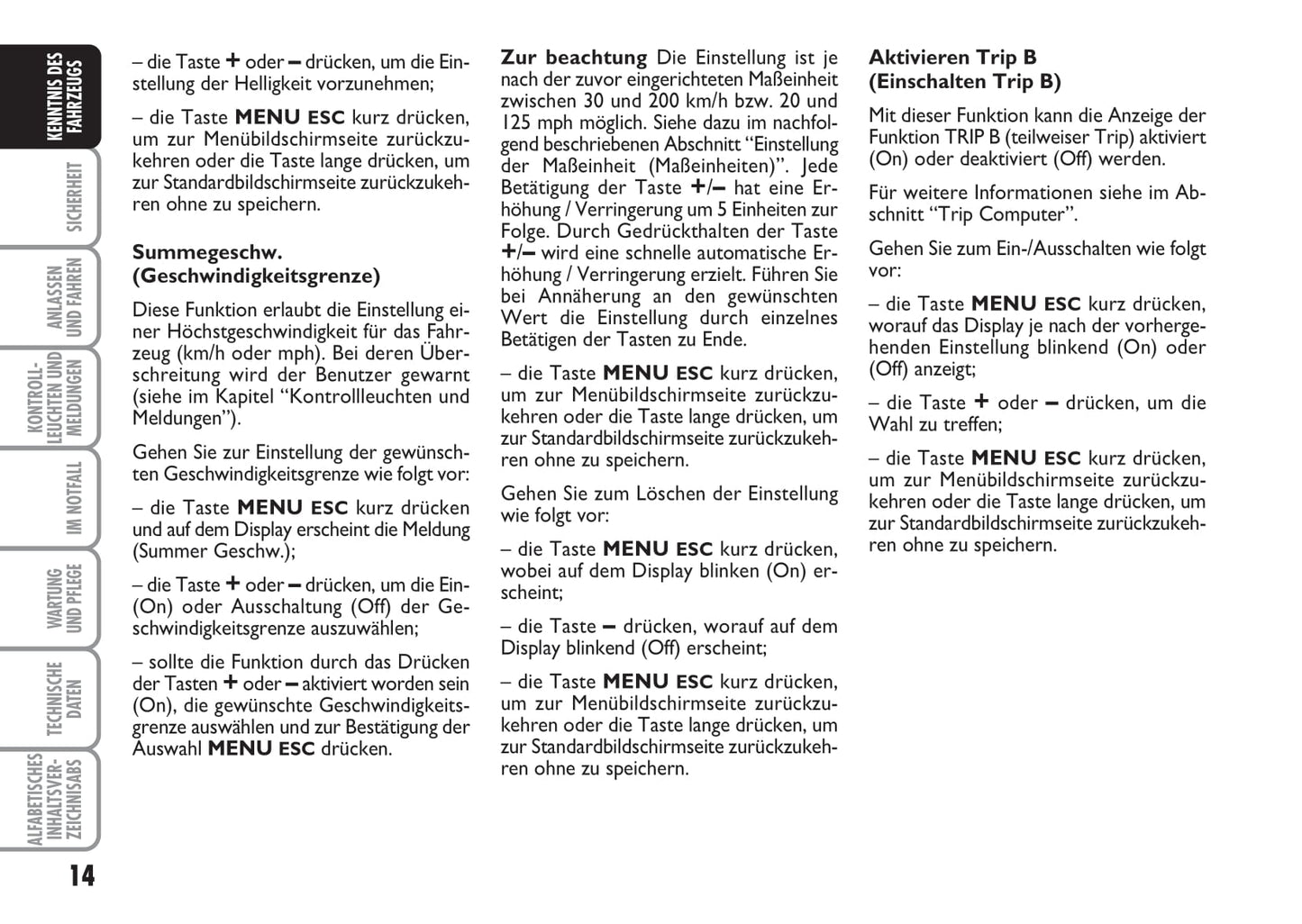 2008-2016 Abarth 500 Owner's Manual | German