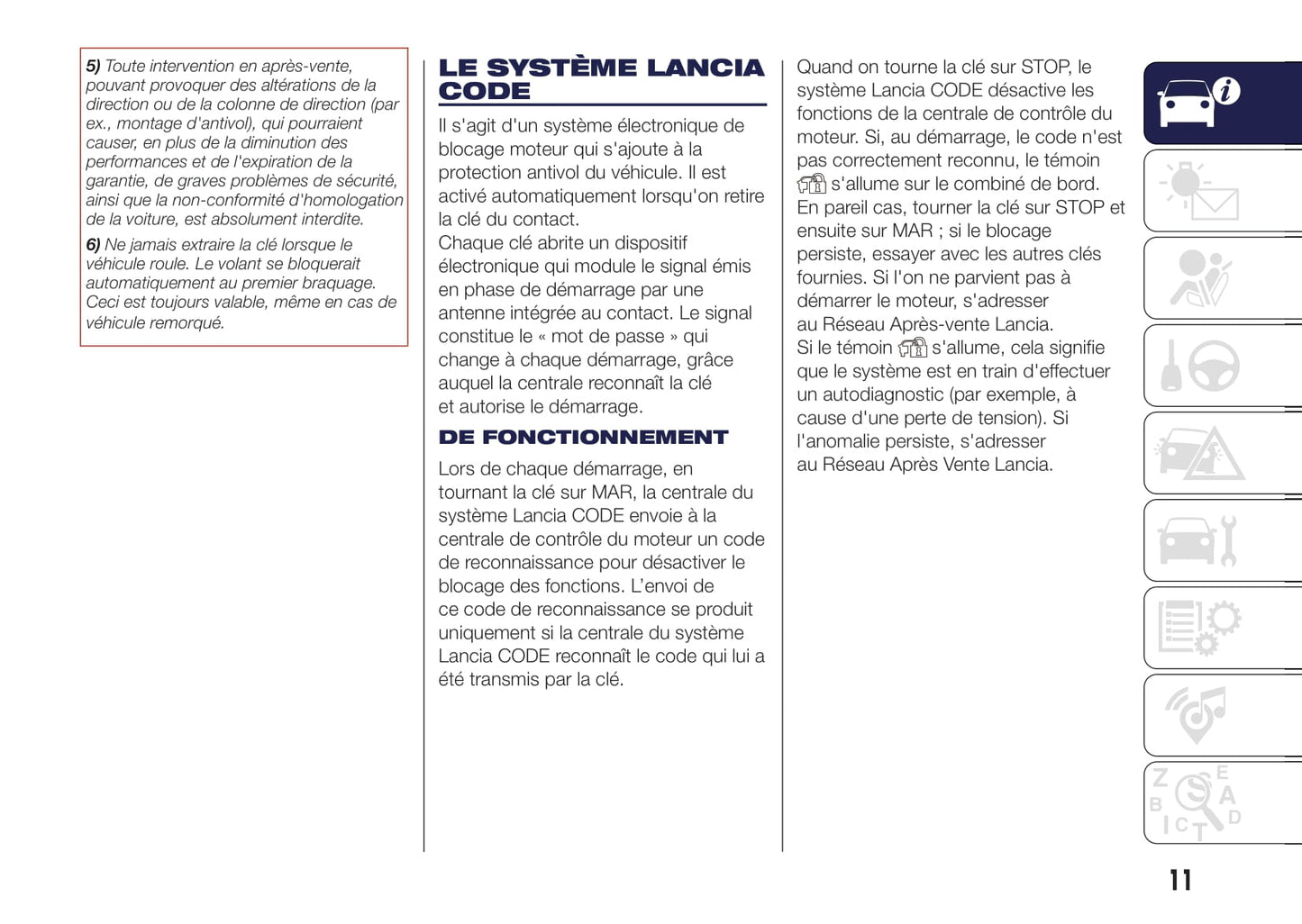 2015-2017 Lancia Ypsilon Bedienungsanleitung | Französisch