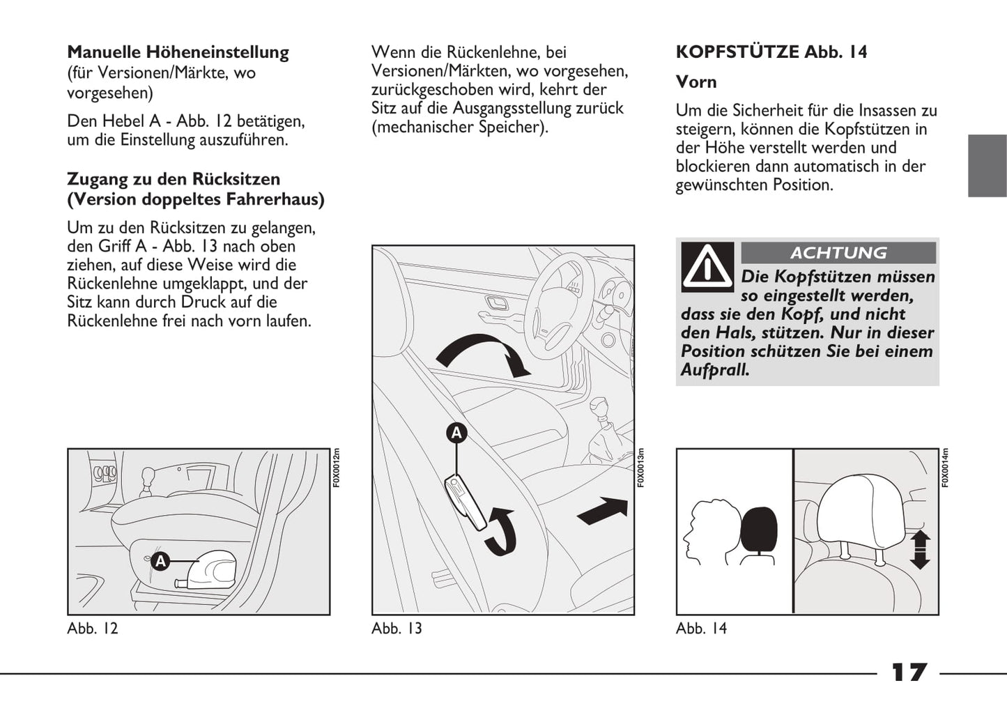 2012-2013 Fiat Strada Owner's Manual | German
