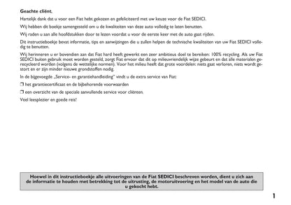 2010-2011 Fiat Sedici Gebruikershandleiding | Nederlands