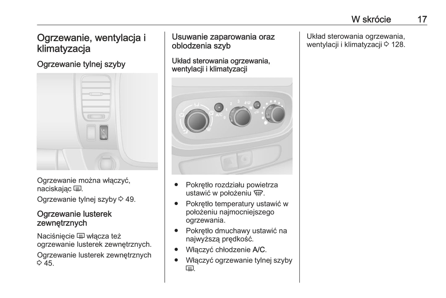 2019 Opel Vivaro Owner's Manual | Polish