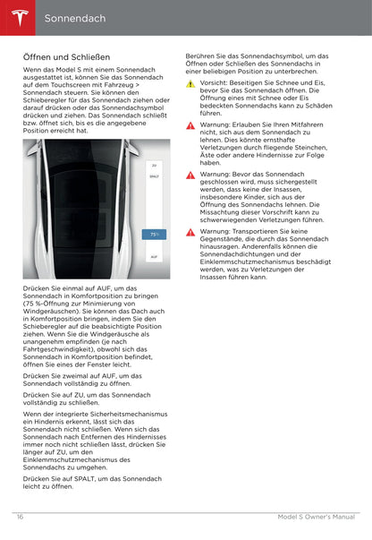 2016-2019 Tesla Model S Owner's Manual | German