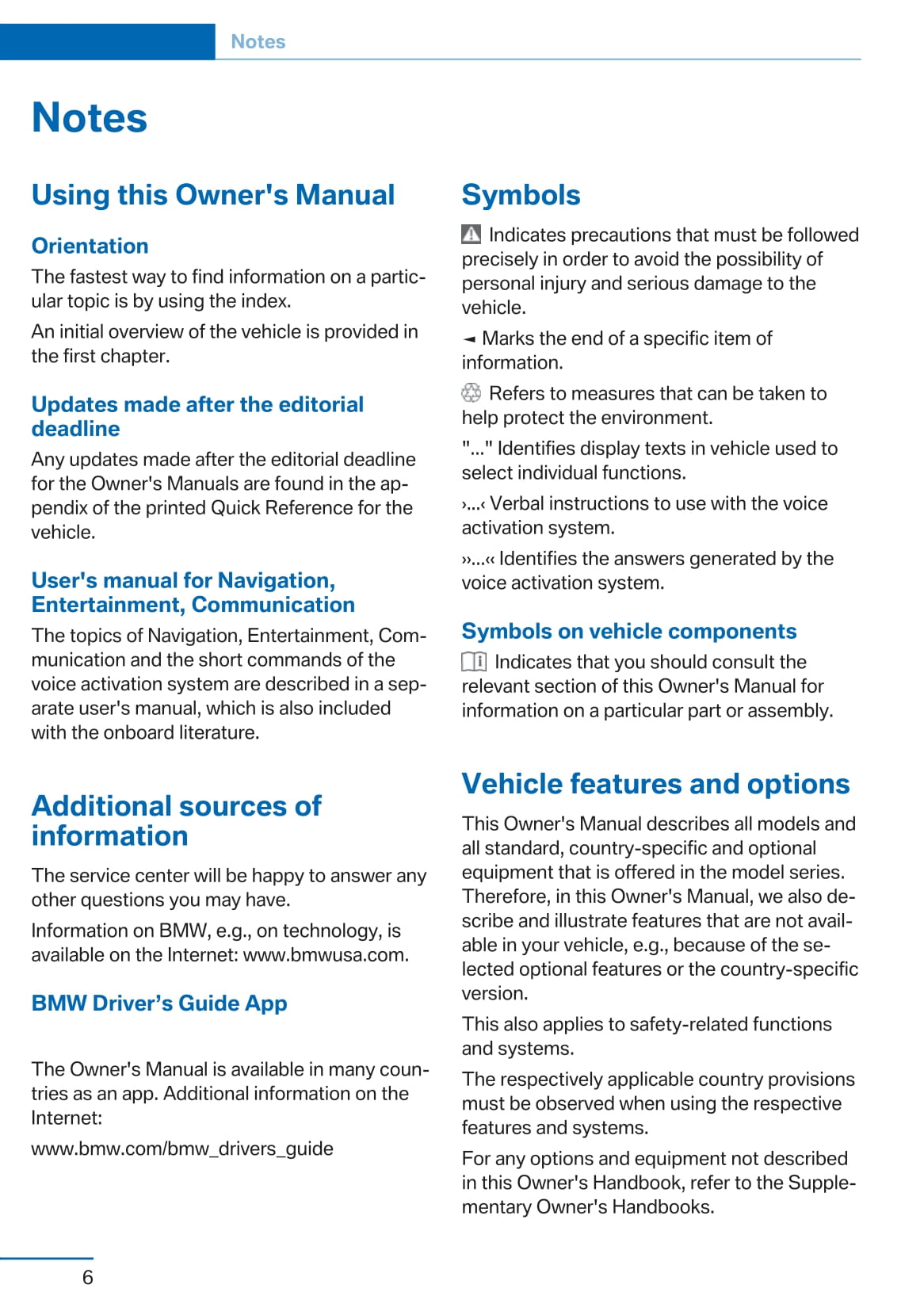 2015 BMW 5 Series Owner's Manual | English