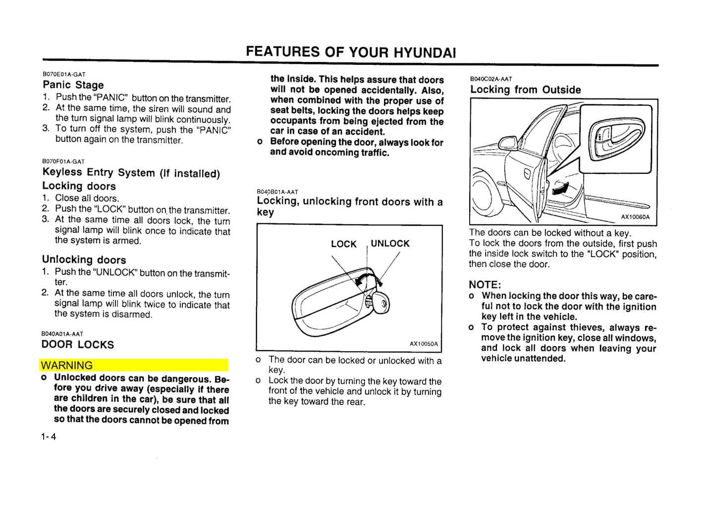 2000 Hyundai Accent Owner's Manual | English