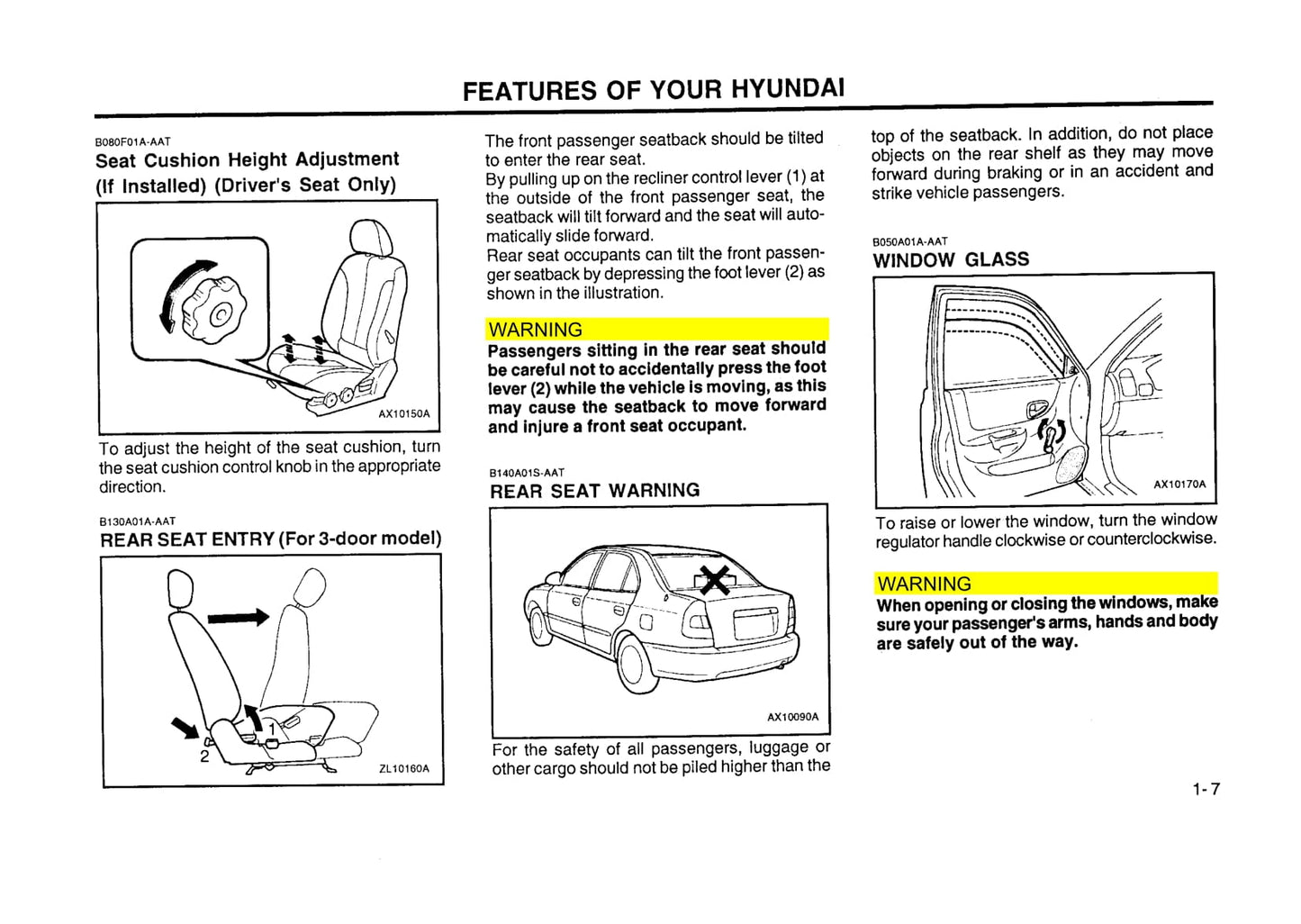 2000 Hyundai Accent Gebruikershandleiding | Engels