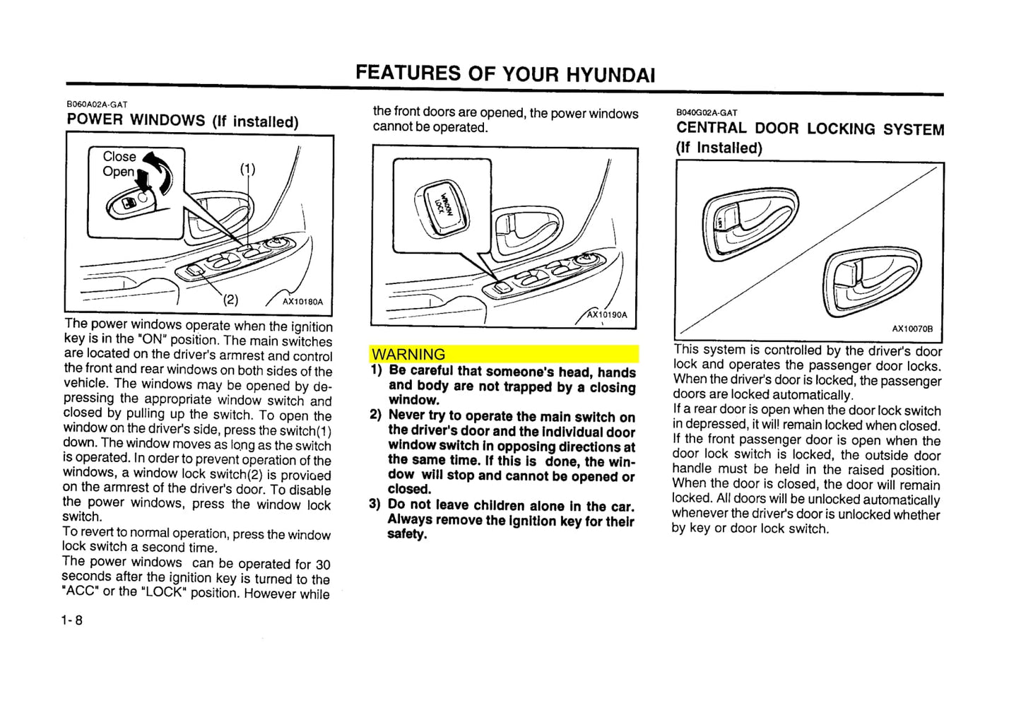 2000 Hyundai Accent Owner's Manual | English