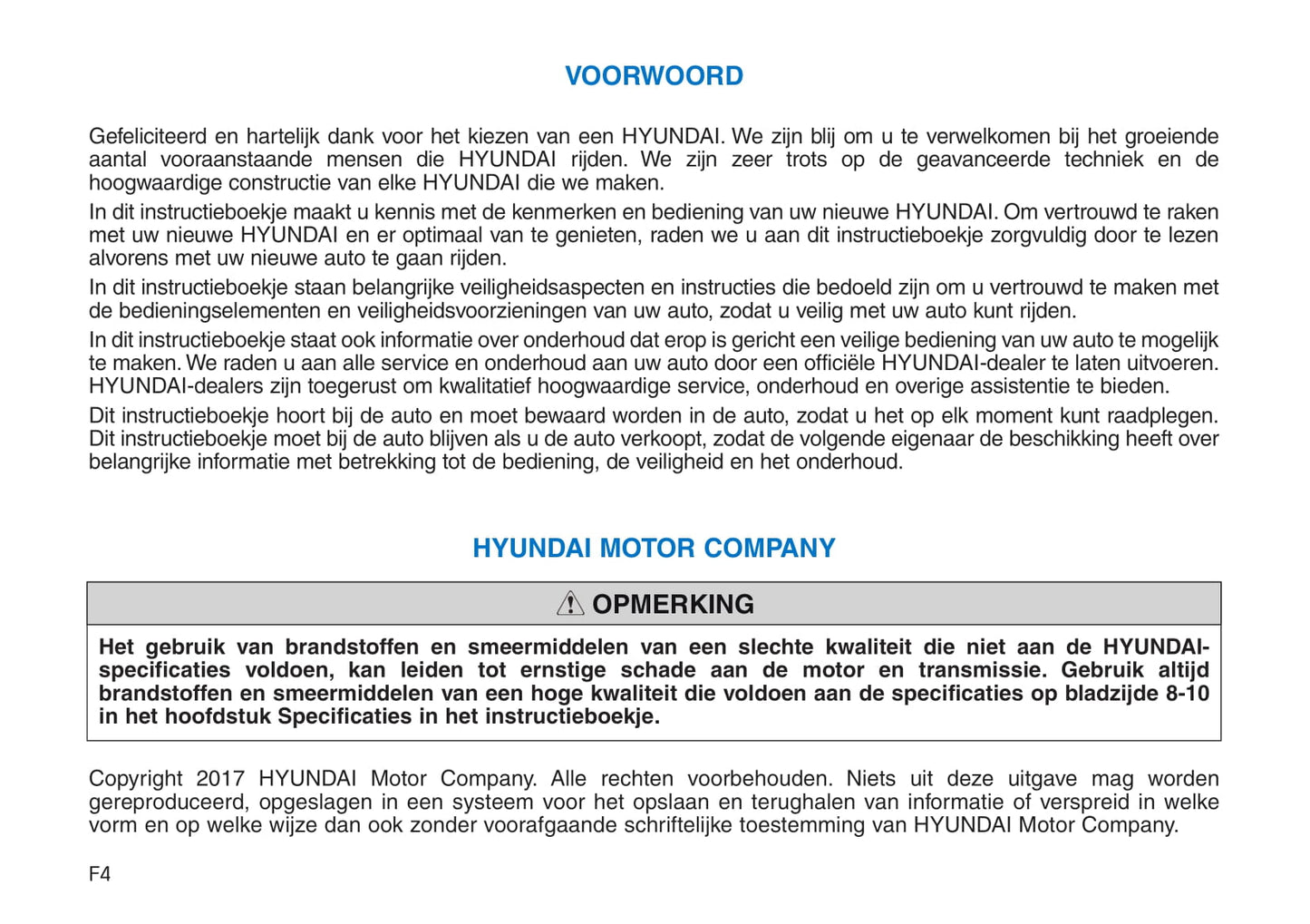2017-2018 Hyundai i30 Bedienungsanleitung | Niederländisch