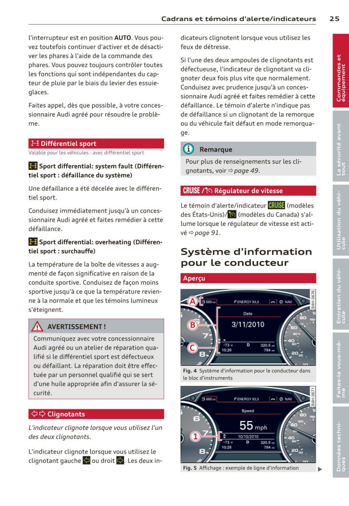 2010-2014 Audi A7 Sportback/S7 Sportback Owner's Manual | French