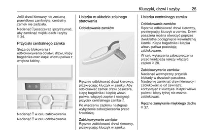 2018-2019 Opel Cascada Owner's Manual | Polish