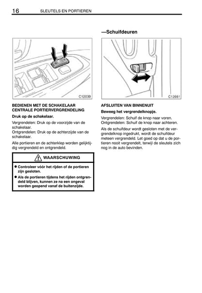 2003-2005 Toyota Previa Owner's Manual | Dutch