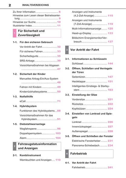 2019-2020 Toyota Corolla Hatchback/Touring Sports Hybrid Owner's Manual | German