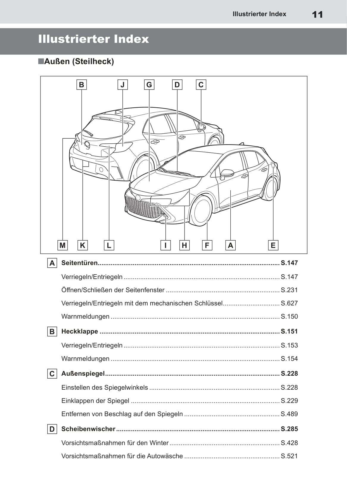 2019-2020 Toyota Corolla Hatchback/Touring Sports Hybrid Bedienungsanleitung | Deutsch