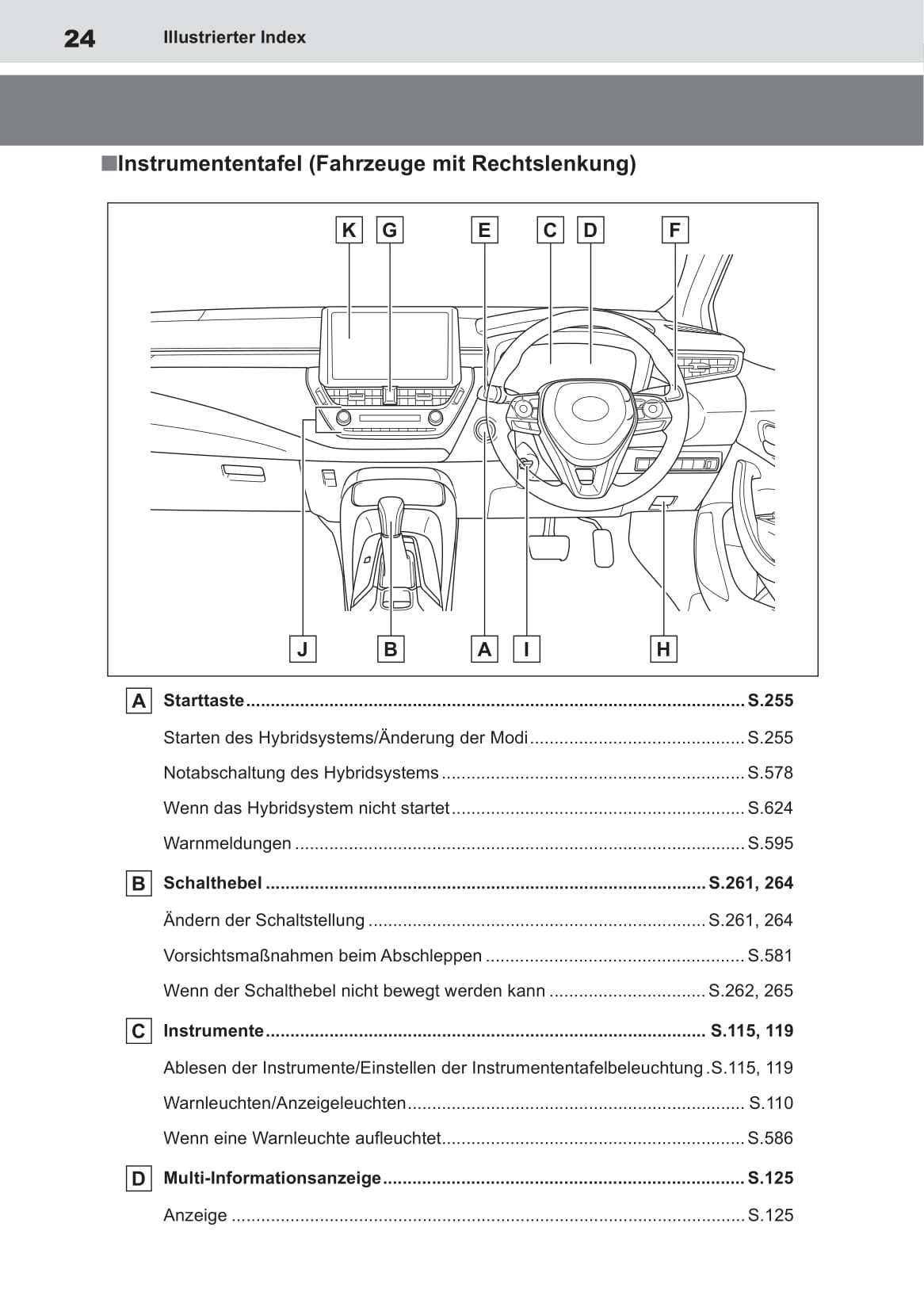 2019-2020 Toyota Corolla Hatchback/Touring Sports Hybrid Owner's Manual | German